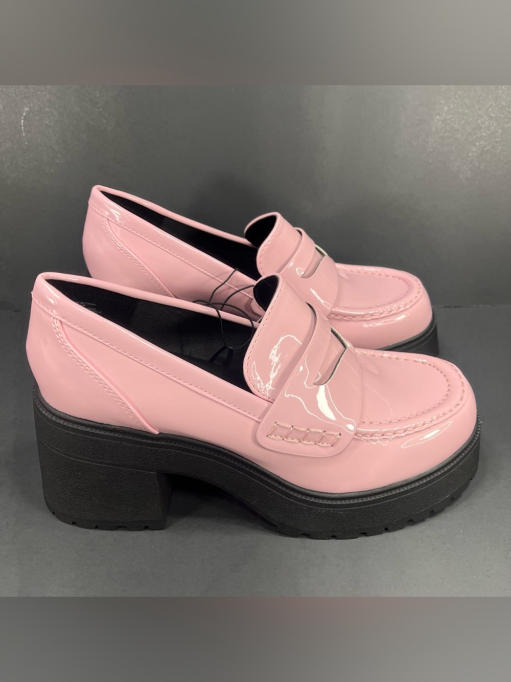 Pink Patent Platform Loafers size 7.5 new in box